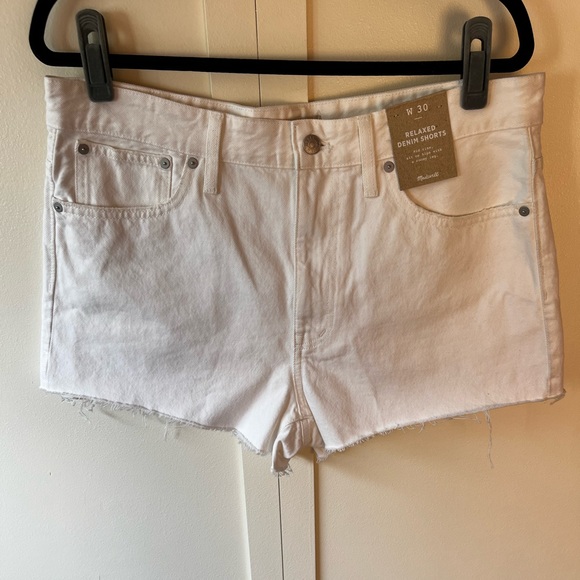 Madewell Relaxed White Denim Women’s NWT Jean‎ Shorts Size 30